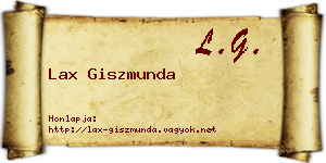 Lax Giszmunda névjegykártya